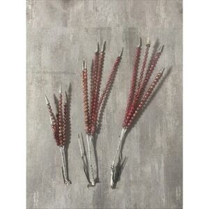 Lot of 3 Clusters (15 Total Picks) Mercury Glass Christmas Floral Picks Sprays